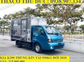 Xe tải Kia K200 - tải 990kg - thùng kín - mới 100% đời 2018 - trả góp 80% - LH 0938.907.134