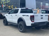 Siêu bán tải Ford Ranger Raptor màu trắng mới 100%, khuyến mãi tặng tiền mặt và phụ kiện, giá rẻ nhất, xe có sẵn, giao xe tại Bình Dương