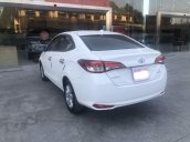 Bán Toyota Vios 1.5E CVT 2019 trắng, lướt 2.575km, HCM