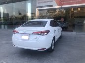 Bán Toyota Vios 1.5E CVT 2019 trắng, lướt 2.575km, HCM