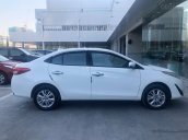 Bán Toyota Vios 1.5E CVT 2019 trắng, lướt 2.575km, HCM