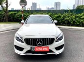 Bán Mercedes C250 AMG 2015 màu trắng nội thất đỏ Cherry, Option: Loa bum, cửa nóc, nước hoa