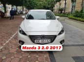 Cần bán Mazda 3 2017 bản 2.0AT màu trắng, biển Hà Nội