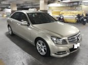 Mercedes C200, model 2013, màu vàng ánh kim, số tự động