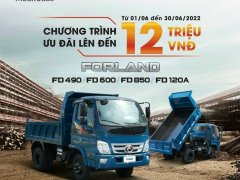 ƯU ĐÃI LÊN ĐẾN 12 TRIỆU ĐỒNG KHI ĐẦU TƯ DÒNG XE BEN THACO FORLAND