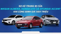 So kè trang bị của Nissan Almera, Honda City và Hyundai Accent khi cùng định giá 569 triệu