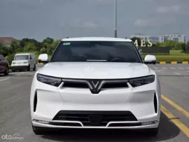 Xe điện 7 chỗ trần thép màu trắng 2024