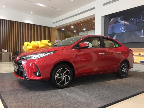 Bán trả góp xe Vios G 2021 màu đỏ, trả 190 triệu nhận xe tại Toyota Tây Ninh
