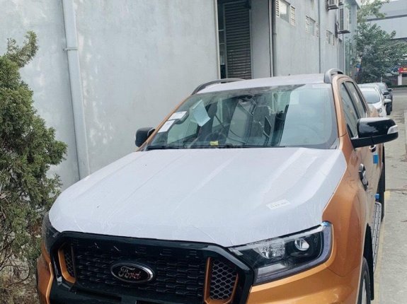 Bán Ford Ranger Wildtrak Biturbo 2021, màu cam, xe mới, giá siêu khuyến mại, giao ngay