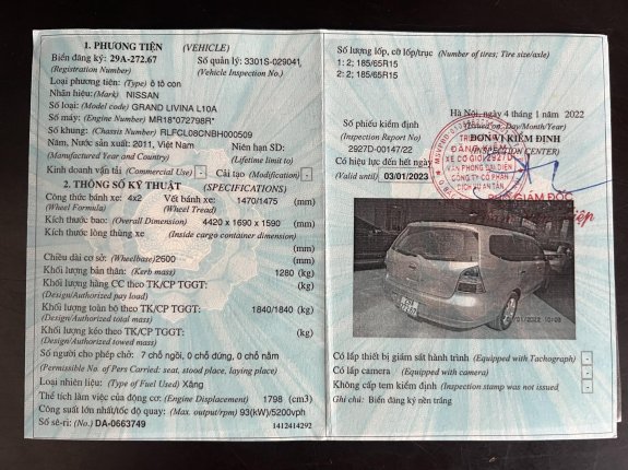 Nissan Grand livina 1.5 AT 2011 - Tư nhân 1 chủ sử dụng