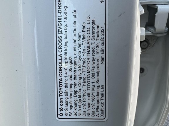 Toyota Corolla Cross 1.8 HV 2021 - 1 chủ,màu trắng Ngọc trai,odo 1,9v km.