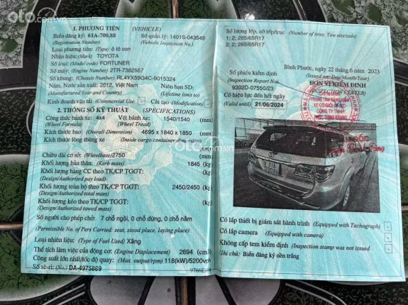 Toyota Fortuner 2012 - Giá thương lượng, có bớt lộc