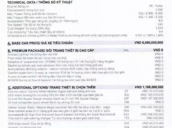 Porsche Cayenne 2021 - Giá bán 4.750tr