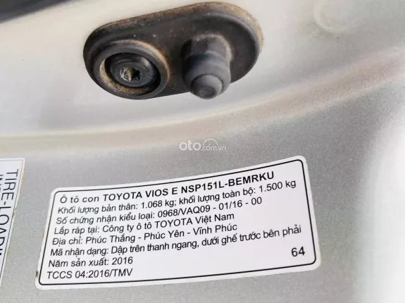 Toyota Vios 1.5E MT 2016 - Toyota Vios 1.5E MT 2016 xe cá nhân 1 chủ sử dụng