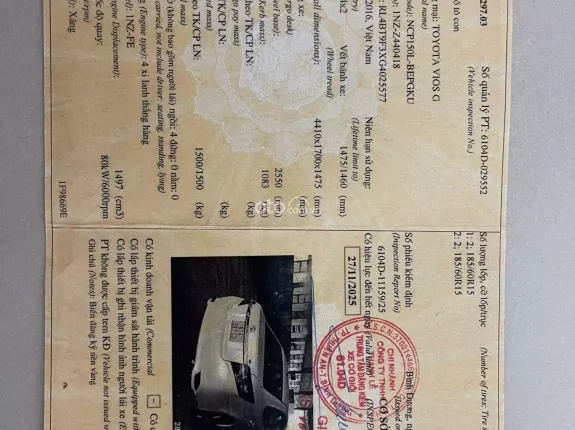 Toyota Vios 1.5G AT 2016 - XE HOT CÓ SẴN GIAO NGAY!!