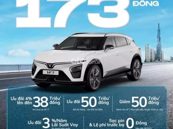 VinFast VF7 Base 2025 - Miễn 100% thuế trước bạ, tổng ưu đãi lên tới 173 triệu đồng