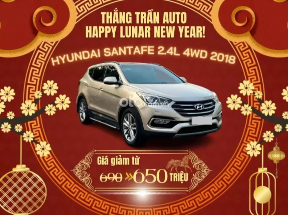 Hyundai Santa Fe 2.4L Xăng Đặc biệt 2018 - Giá 650 TR