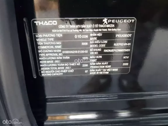 Peugeot 5008 1.6L Turbo 2022 - Hỗ trợ thủ tục sang tên, xe đẹp chủ giữ gìn