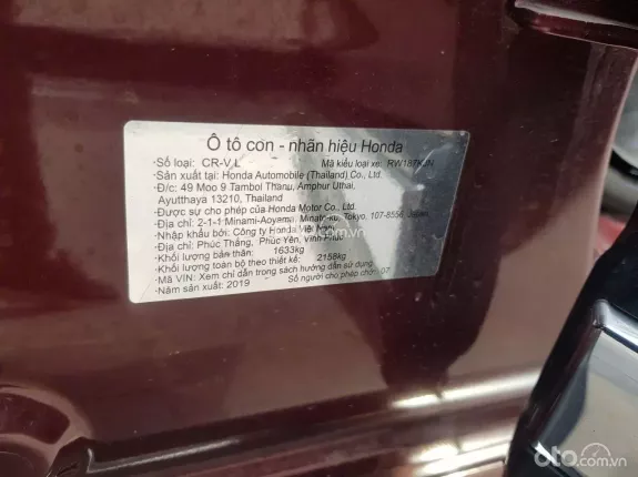 Honda CR-V 1.5 L 2019 - Xe nhập Thái màu đỏ