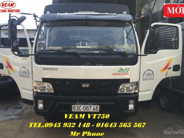 Xe tải Veam VT750 7.5 tấn thùng mui bạt động cơ Hyundai, Veam VT750 7T5 có máy lạnh