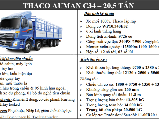 Bán xe tải nặng Thaco Auman 9 tấn, 3 chân 14 tấn, 4 chân 17,995 tấn, 5 chân 20,5 tấn0