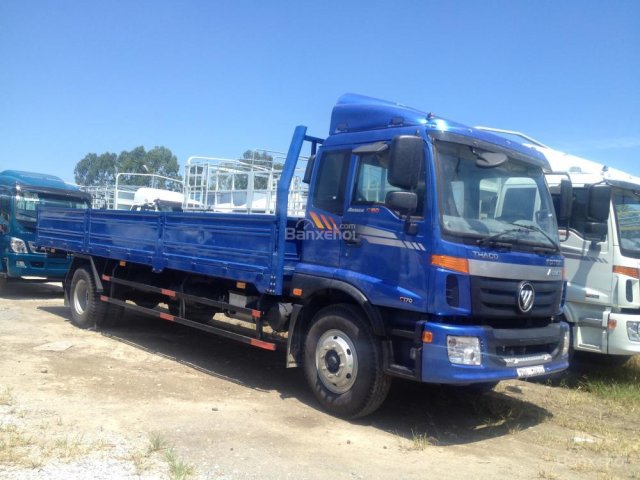 LH 0938907243 bán xe tải, xe tải Thaco Auman C160 sản xuất 2016, màu xanh thùng dài 7.4 m