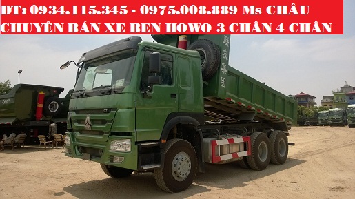 Bán Howo xe Ben 3 chân đời 2016, màu xanh, xe nhập