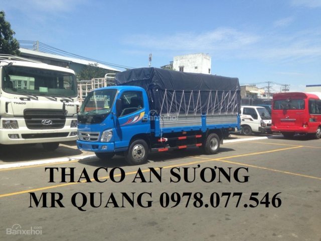 Bán Thaco Ollin 500b mui bạt tải trọng 5 tấn năm sản xuất 2018, màu xanh lam, nhập khẩu