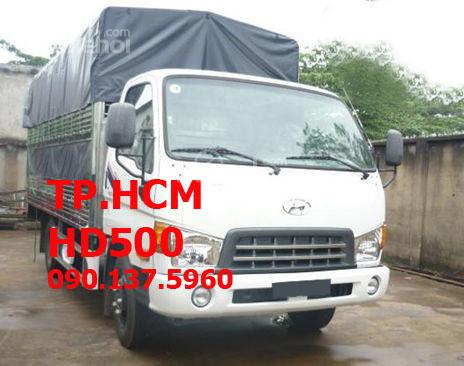 TP. HCM Hyundai HD500 mới, màu trắng, mui bạt inox 4300