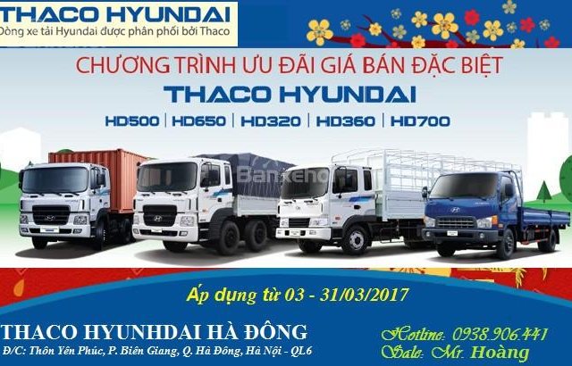 Bán Hyundai HD500 sản xuất 2017, màu xanh lam, giá tốt