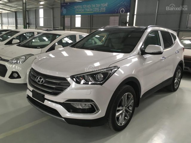 Bán Hyundai Santa Fe diesel đời 2017, màu trắng