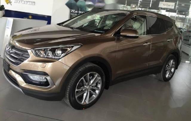 Bán xe Hyundai Santa Fe đời 2017, màu nâu