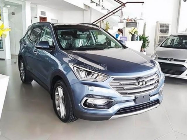 Bán xe Hyundai Santa Fe đời 2017, màu xanh lam