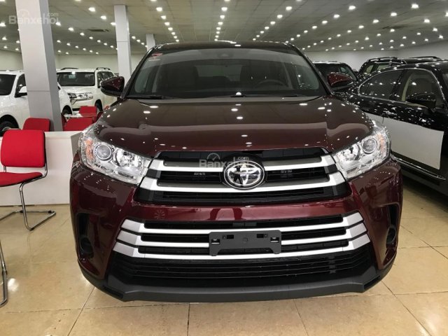 Bán Toyota Highlander LE 2017 USA màu đỏ mận, nội thất nâu da bò - LH 0904927272