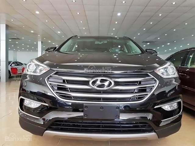 Cần bán xe Hyundai Santa Fe 2.4AT 4WD sản xuất 2017, màu đen