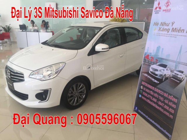 Cần bán xe Mitsubishi Attrage tại Đà Nẵng, màu trắng, Lh Quang 0905596067, vay lên đến 90 %