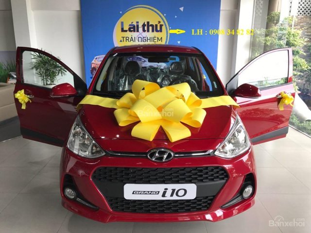 Bán Hyundai Grand i10 1.0AT đời 2017, màu đỏ, nhập khẩu