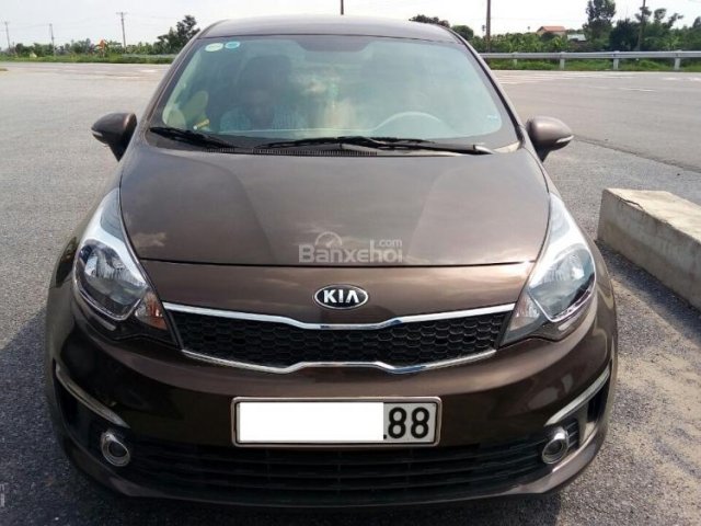 Bán Kia Rio 1.4AT Sedan, sản xuất 2016, màu nâu, nội thất kem, nhập khẩu Hàn Quốc