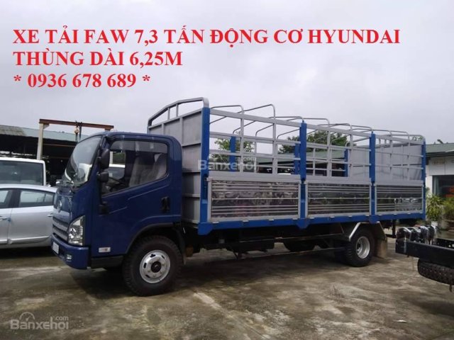 Cần bán xe tải Faw 7.3 tấn, động cơ Hyundai D4DB, thùng dài 6.25m, cabin Isuzu hiện đại