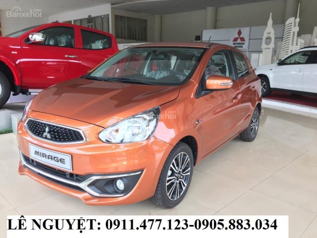 Bán Mitsubishi Mirage màu cam, xe nhập khẩu, siêu lợi xăng, hỗ trợ trả góp, LH 0911477123