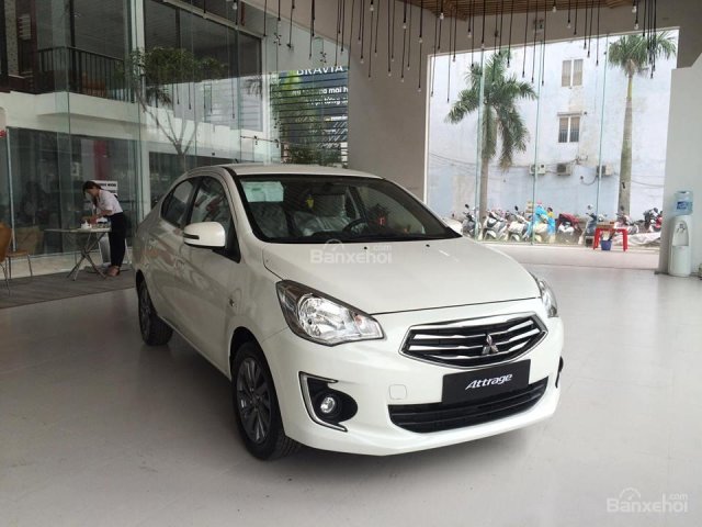 Bán Mitsubishi Attrage CVT, màu trắng, nhập khẩu giá tốt khai trương