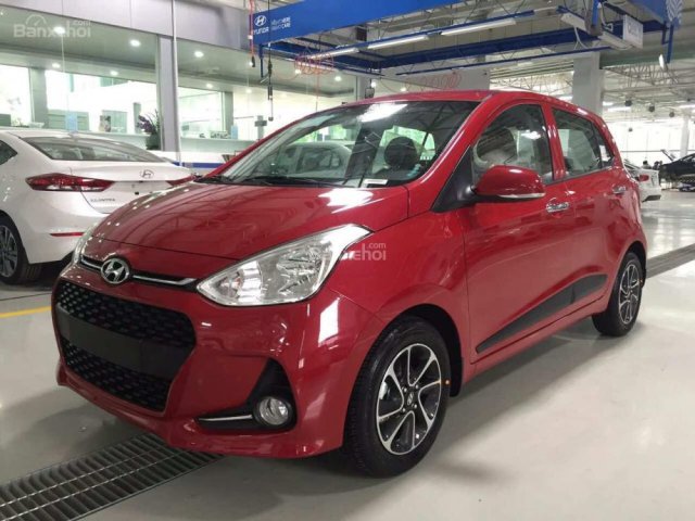 Bán Hyundai Grand i10 năm 2018, màu đỏ, giá tốt, giao ngay, hỗ trợ trả góp lên đến 90%, lãi suất cực thấp