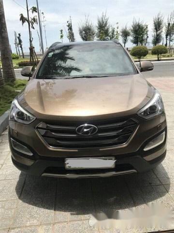 Bán Hyundai Santa Fe 4WD 2.4AT đời 2015, màu nâu