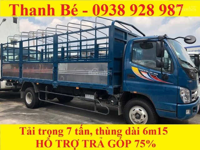 Cần bán xe Thaco Ollin 700B, tải trọng 7 tấn, thùng dài 6m15, đời 2017, hỗ trợ trả góp 75%