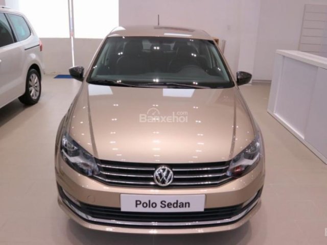 Bán VolkswagenPolo Sedan 2017, màu nâu, nhập khẩu chính hãng LH 0933.365.188