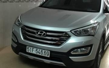 Bán Hyundai Santa Fe SX 2015, màu bạc, xe cũ còn nguyên bản