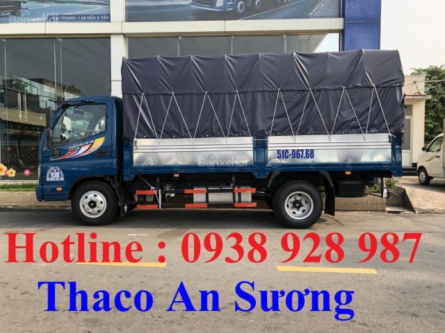 Bán xe Thaco Ollin 2 tấn 4 vào thành phố, đời 2017, động cơ công nghệ Isuzu