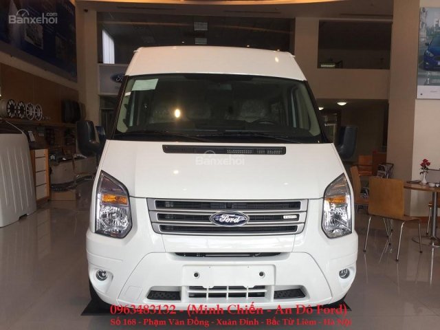 Ford Transit bản tiêu chuẩn sản xuất 2018, màu trắng được An Đô Ford giảm giá tốt, giao xe ngay