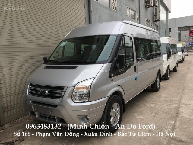 Bán ô tô Ford Transit cao cấp sản xuất năm 2018, màu bạc, hỗ trợ trả góp 90%, giao xe ngay