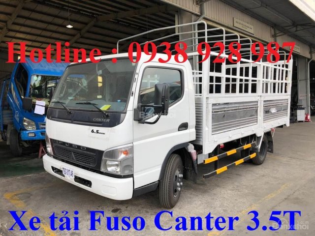 Bán tải Mitsubishi Fuso Canter 6.5 tải trọng 3 tấn 4, thùng mui bạt, đời 2017, hỗ trợ trả góp 75%